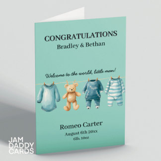 Neuer Baby Boy individuell anpassbar Karte