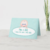 Neuer Baby Glückwunsch, Aquamarin/Aqua Gingham/Bab