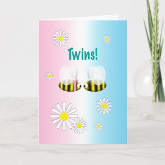 Neuer Baby Glückwunsch Twins Boy and Girl Karte