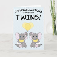 Neuer Baby Glückwunsch Zwei Twins Baby Card