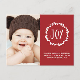 Neuer Baby Holiday Geburtstag Ankündigung EDITABLE Postkarte