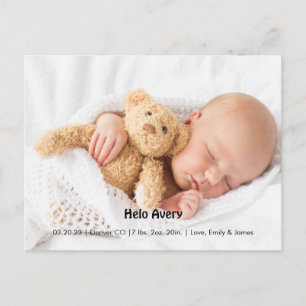 Neuer Babyankündigung Sofortdownload Foto Baby Postkarte