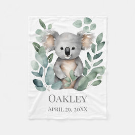 Neuer Babyname Geburtsdatum Koala Bear Fleecedecke