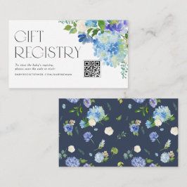 Neuer Blue Hydrangea Baby Showroom QR Code Registr Begleitkarte
