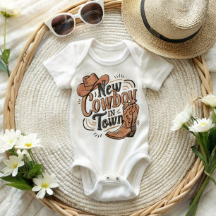 Neuer Cowboy in der Stadt Baby Strampler