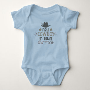 Neuer Cowboy in Town Baby Bodysuit Strampler