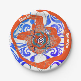 Neuer Deko Orange Strange 2 Namen Pappteller