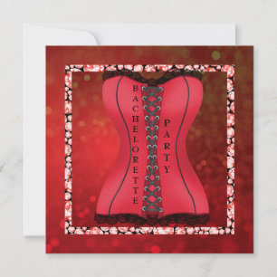 neuer Diamant CORSET RED BACHORETTE Einladung