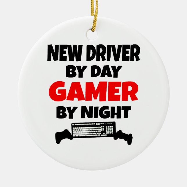 Neuer Fahrer bei Day Gamer by Night Keramik Ornament (Vorne)