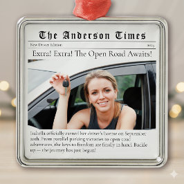 Neuer Fahrer Erste Weihnachtszeitung Personalisier Ornament Aus Metall