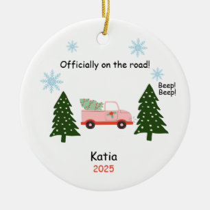 Neuer Fahrer Schmuck, Benutzerdefiniertes Geschenk Keramik Ornament