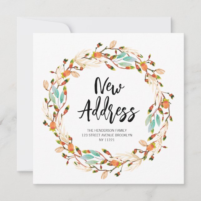 Neuer Fall-Kranz-Anzeige Einladung (Vorderseite)