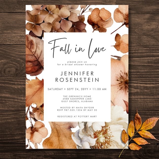 Neuer Fall neutraler Fall im Brautparty der Liebe Einladung (Modern Fall Neutral Fall In Love Bridal Shower Invitation)