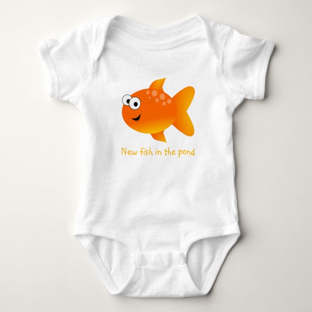 Neuer Fisch im Teich Goldfish Baby Strampler (Vorderseite)