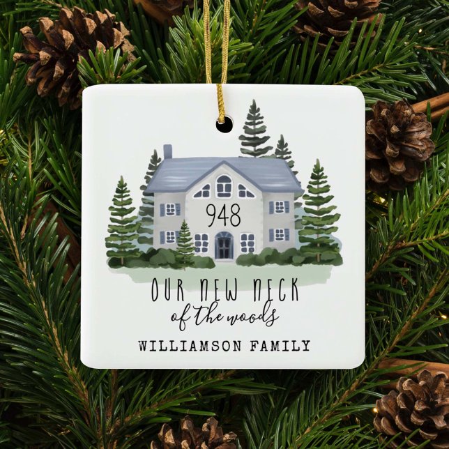 Neuer Fleck des Waldes erste Weihnachtsfest neue Z Keramikornament (Von Creator hochgeladen)