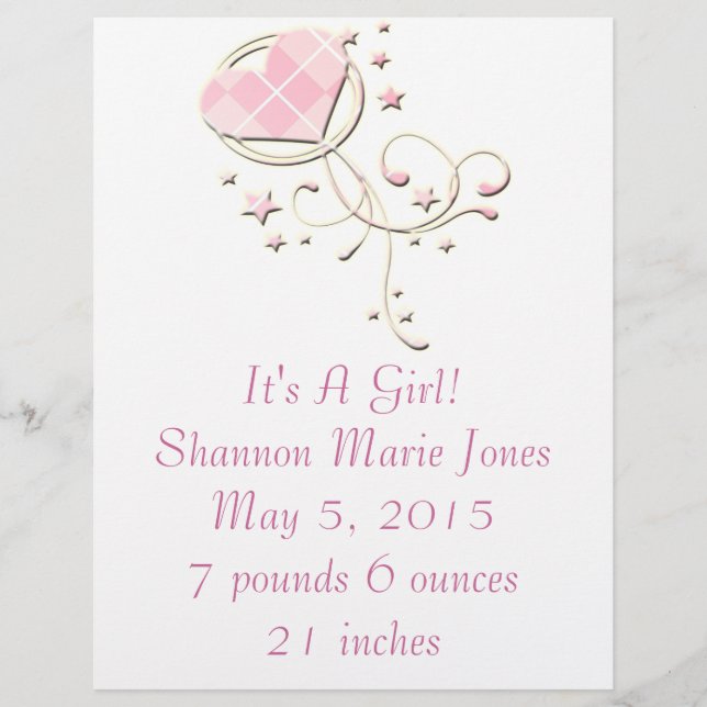 Neuer Flyer für die Ankündigung von Baby (Vorne)