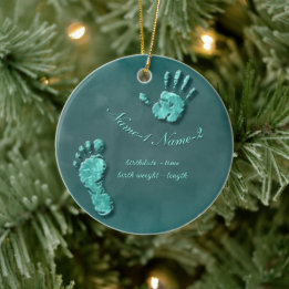Neuer Fußabdruck eines Säuglings Keramik Ornament
