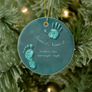 Neuer Fußabdruck eines Säuglings Keramik Ornament