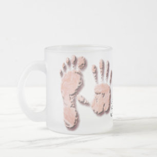 Neuer Fußabdruck eines Säuglings Mattglastasse