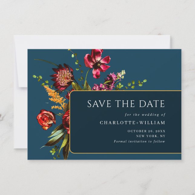 Neuer Garten Blumen Hochzeit QR-Code Save The Date (Vorderseite)