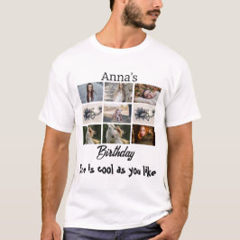 Neuer Geburtstag personalisiert 9 Fotomaterial T-Shirt