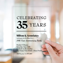 Neuer Geschäftsjubiläum Acryleinladungen