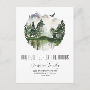 Neuer Hahn der Woods Moving Ankündigung Postkarte