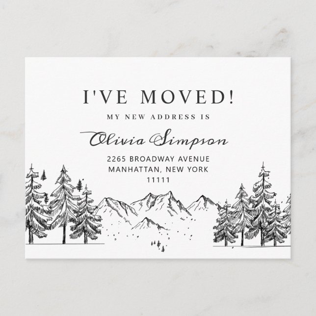 Neuer Hahn der Woods Moving Ankündigung Postkarte (Vorderseite)