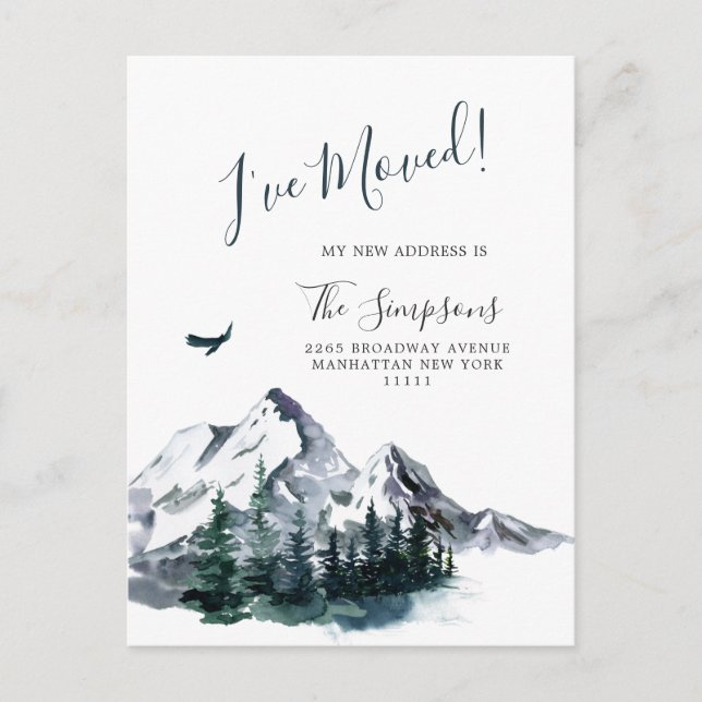 Neuer Hahn der Woods Moving Ankündigung Postkarte (Vorderseite)