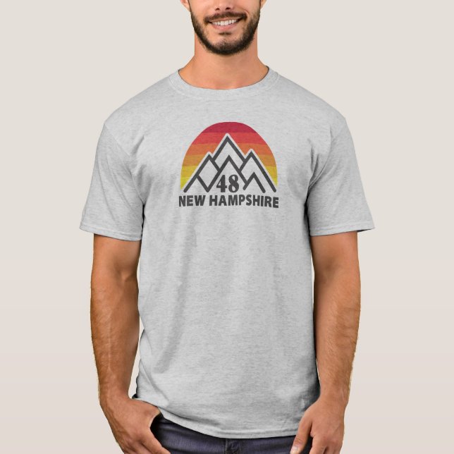 Neuer Hampshire 48 Retro-Berg T-Shirt (Vorderseite)