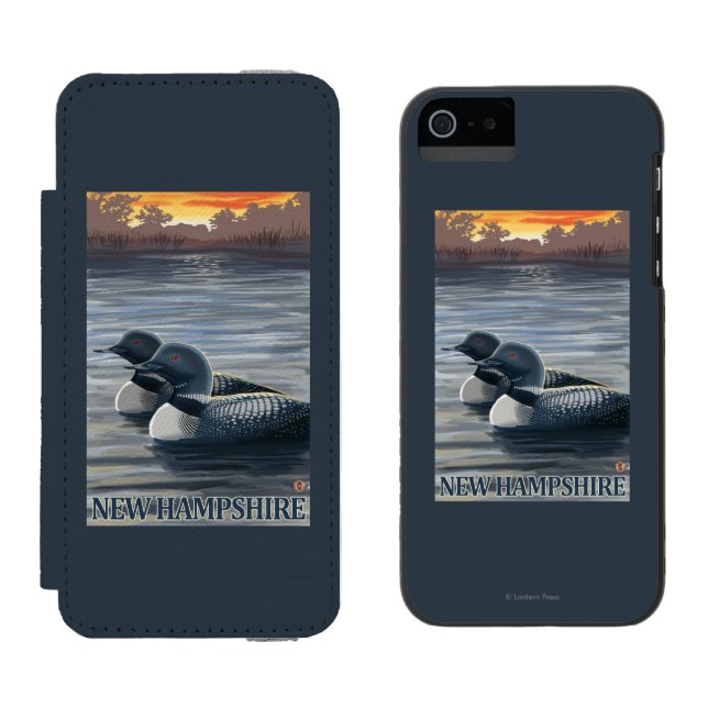 Neuer HampshireCommon Loon Incipio iPhone Geldbeutel-Hülle (Seite an Seite)