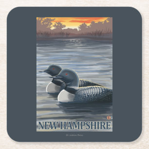 Neuer HampshireCommon Loon Rechteckiger Pappuntersetzer