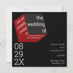 Neuer High-Tech-Würfel Epic Black Geometrisch  Einladung