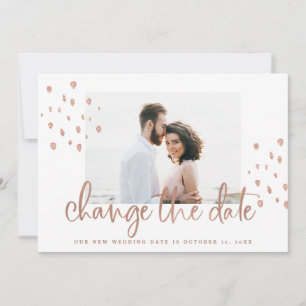 Neuer Hochzeitstag   Rose Gold Script mit Foto Save The Date