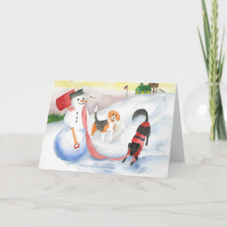 Neuer Hundealte Hundegruß-Karte Feiertagskarte