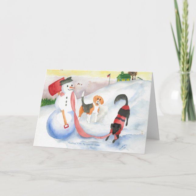 Neuer Hundealte Hundegruß-Karte Feiertagskarte (Vorderseite)