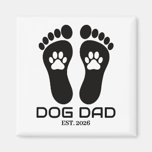 Neuer Hundepapa Pfotenabdrücke Bold Gründungsdatum Magnet
