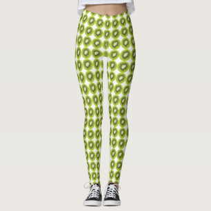 Neuer Kiwihintergrund. Rundes Scheibemuster Leggings