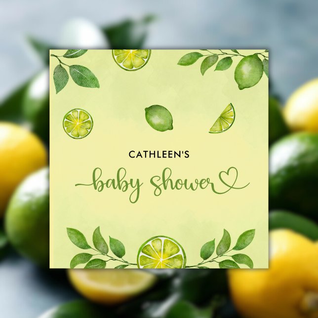 Neuer Limoner Citrus Gender Neutral Baby Shower Serviette (Fresh Lime Citrus Gender Neutral Baby Shower Napkins)