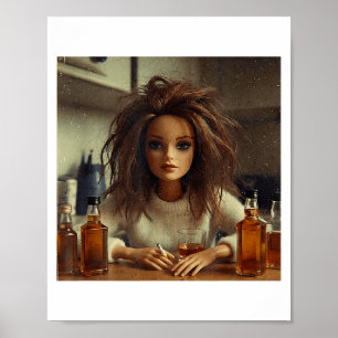 Neuer lustiger gestresster Puppen-Gesichtsmeme  Poster