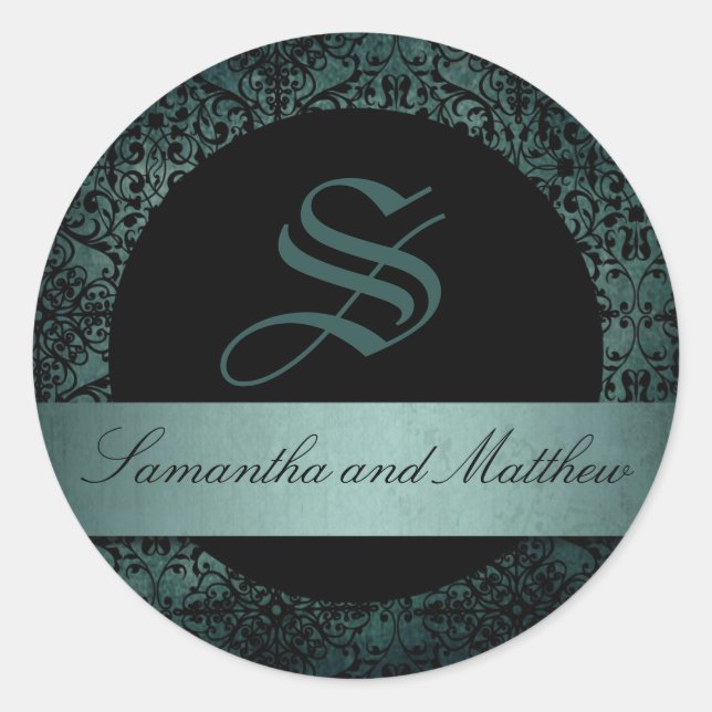 Neuer Mond-Monogramm-Aufkleber Runder Aufkleber (Vorderseite)