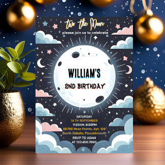 Neuer Niedlicher Nachthimmel am 2. Geburtstag Einladung