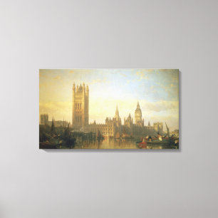 Neuer Palast von Westminster von der Themse Leinwanddruck