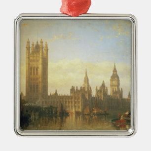 Neuer Palast von Westminster von der Themse Ornament Aus Metall