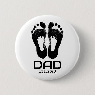 Neuer Papa Baby Fußabdrücke Gründungsdatum Button