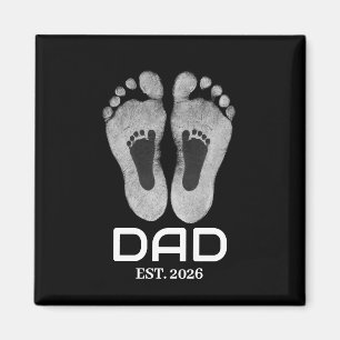Neuer Papa Baby Fußabdrücke Gründungsdatum  Magnet