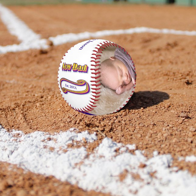 Neuer Papa in Retro Pop Colors Baseball (Von Creator hochgeladen)