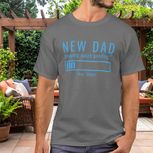 Neuer Papa Schlaf-Patch Blaues Design T-Shirt