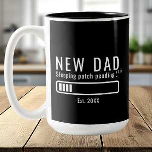 Neuer Papa Schlaf-Patch Schwarz Design Zweifarbige Tasse