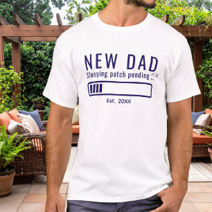 Neuer Papa Schlaf-Pflaster Anhängig Lustig Blau Ge T-Shirt